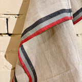 Louis Towel Beige Red, Blue stripe