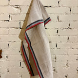 Louis Towel Beige Red, Blue stripe