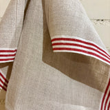 Louis Towel Beige red stripe
