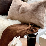 MATISSE Faux Fur Cushion, Sand