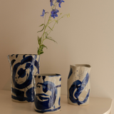 Scribble vase M Blue